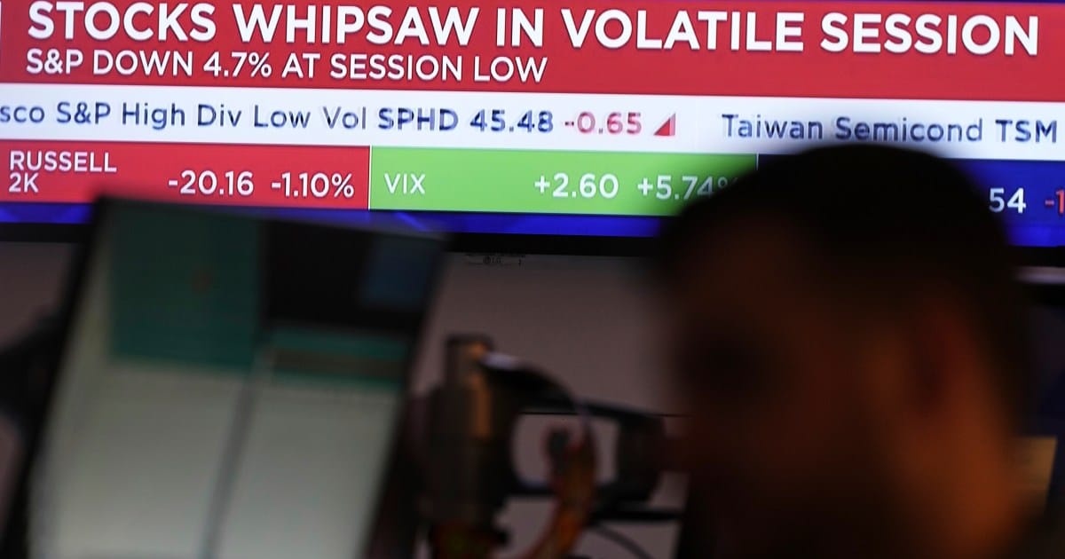 US stock market sinks lower after wild swings over Trump’s tariff plans | Financial Markets